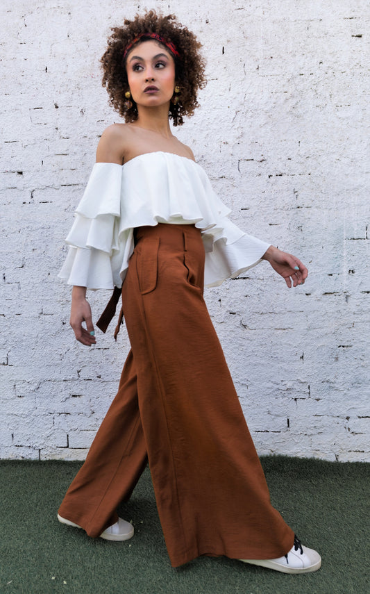 Brown Wide Leg Pants